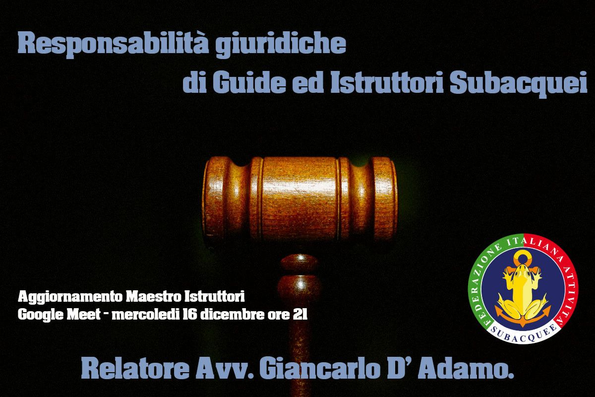 Aggiornamento Maestro Istruttori "Responsabilità giuridiche" - 16 dicembre 2020