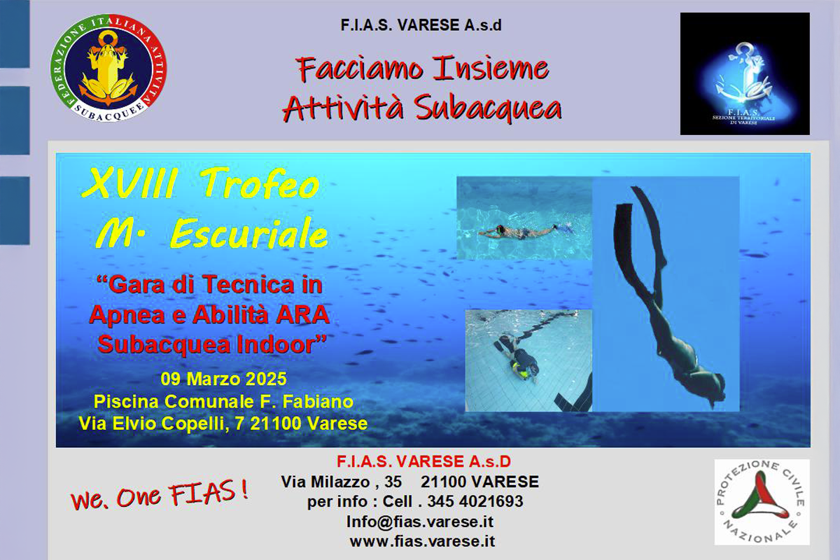 XVIII Trofeo Massimiliano Escuriale - Gara di Tecnica Subacquea Indoor
